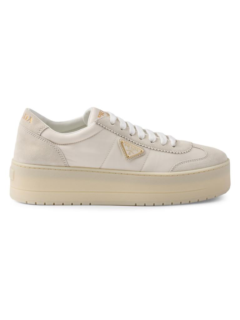Prada Downtown Bold Leather Sneakers - Casual Shoes
