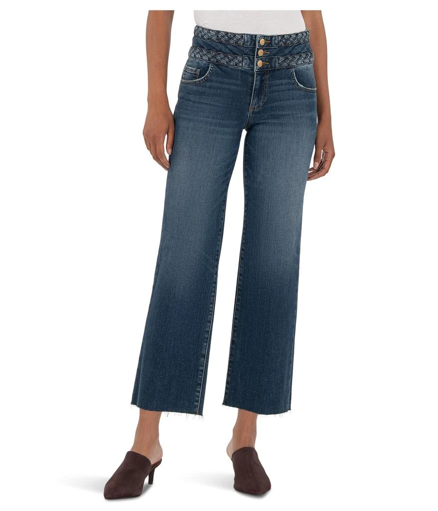 KUT from the Kloth Charlotte High-rise Wide Wstbnd W/ Braid On Top