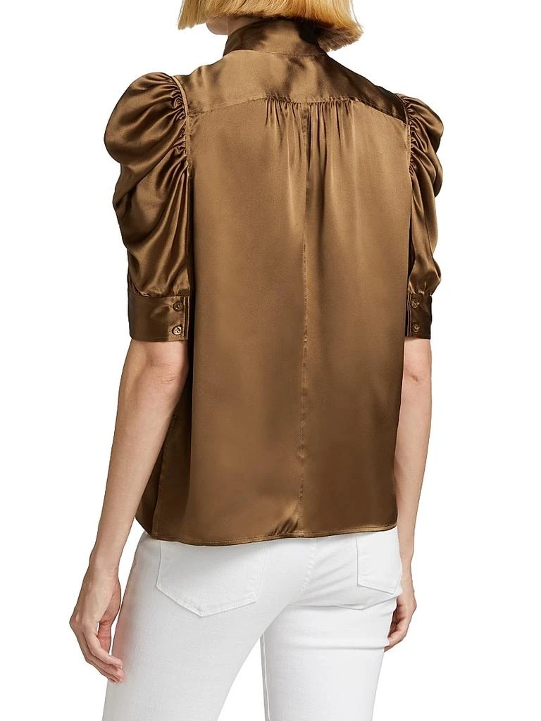 FRAME Gillian Ruched Silk Top 5