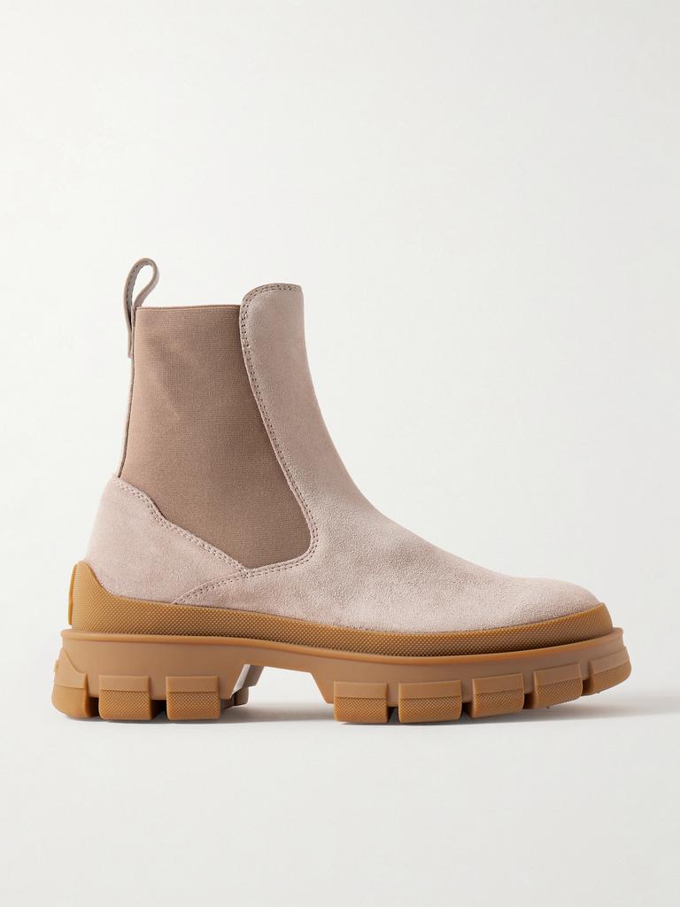 【関税＆送料込み】Moncler 'Gaia' Brown Suede Ankle Boots Moncler Gaia Pocket-detailed Suede Ankle Boots In Brown