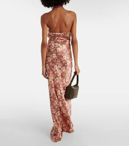 VERONICA BEARD Halterneck silk-blend maxi dress 3