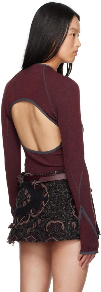 Hyein Seo Burgundy Slashed Jacket 3