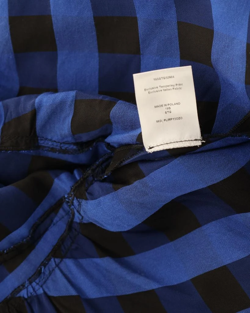 Temperley London Gathered Checked Skirt in Blue Acetate 6