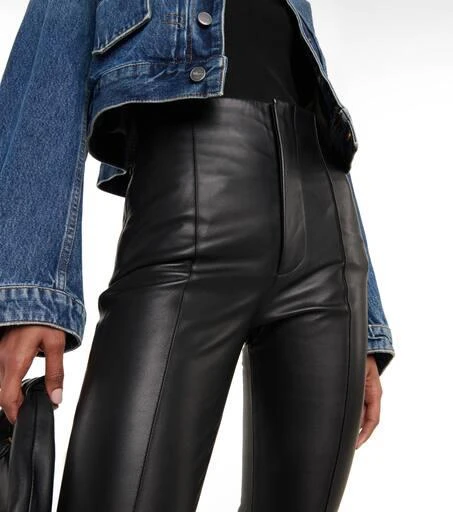 FRAME High-rise flared leather pants 4