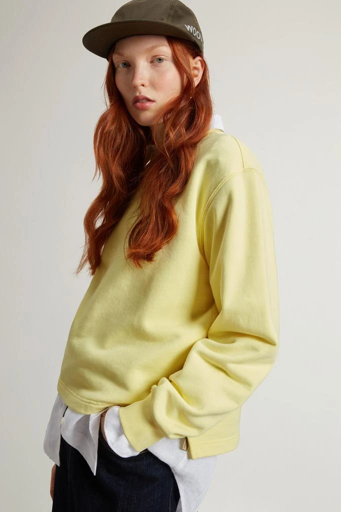 Woolrich Crewneck Sweatshirt in Pure Cotton - Women - Yellow 4