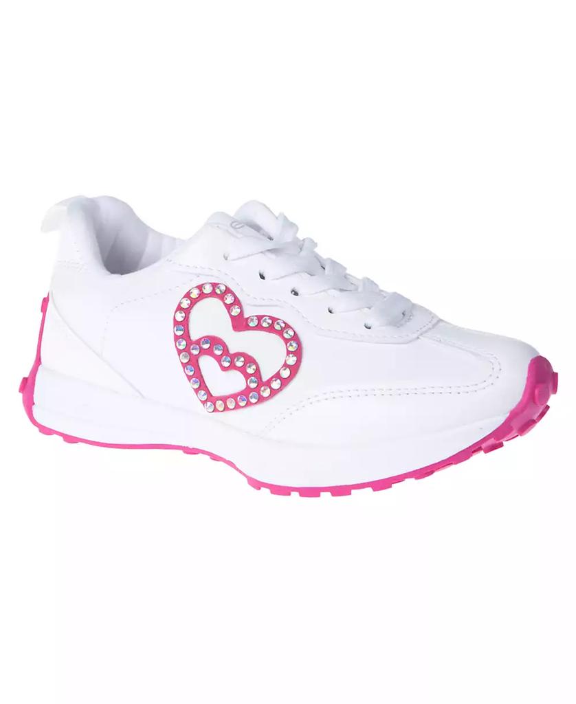 Bebe Little and Big Girls Embellished Heart Patch Jogger Sneaker