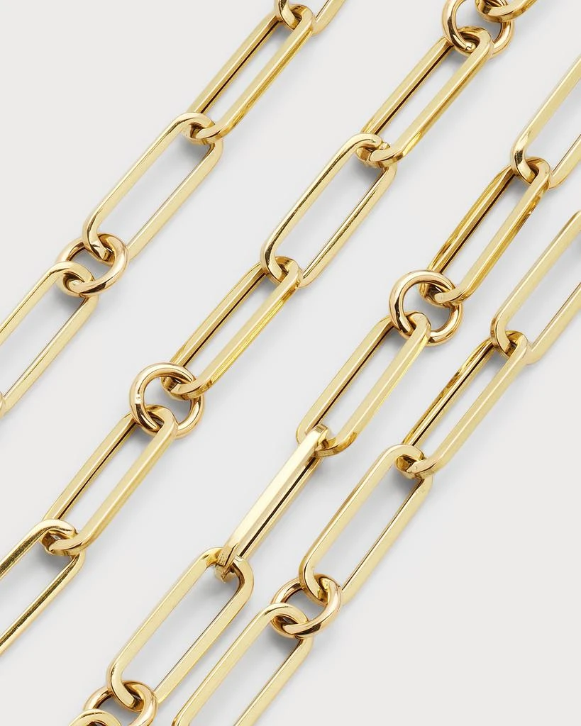 Roberto Coin 17" Paper Clip Chain Necklace in 18k Yellow Gold 3