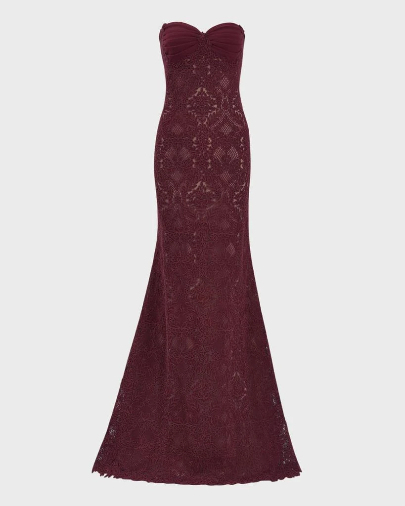 Tadashi Shoji Strapless Lace A-Line Gown 1