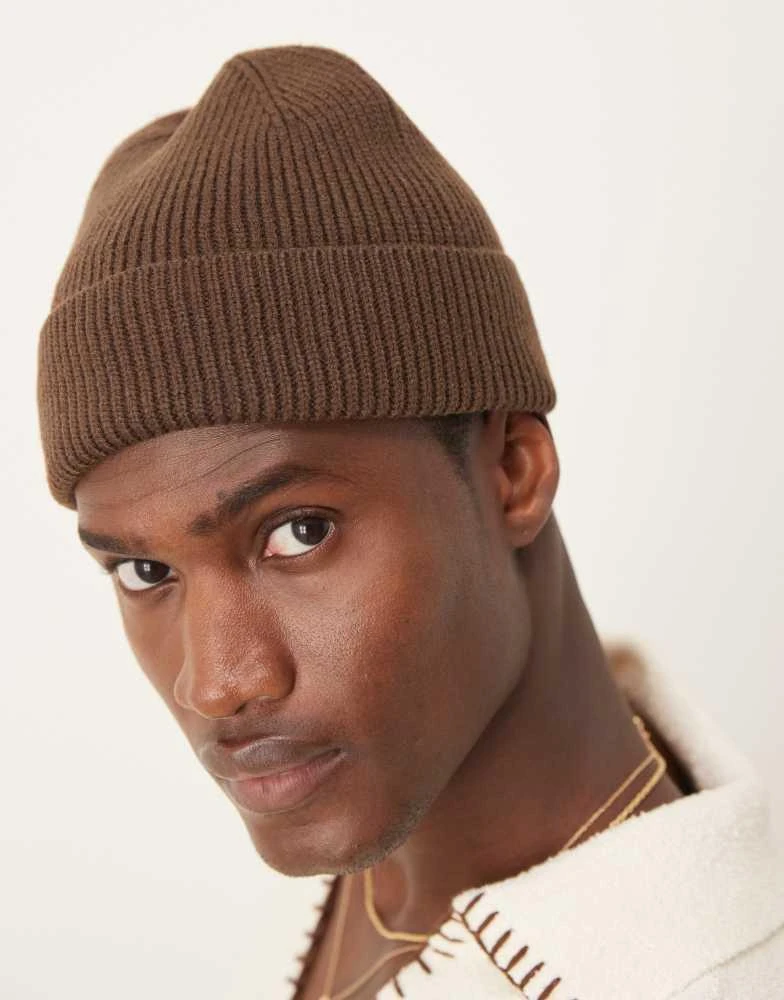 ASOS ASOS DESIGN fisherman beanie in brown 1