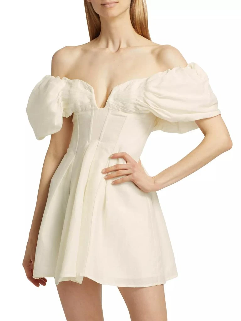 Cult Gaia Lissett Puff-Sleeve Faille Minidress 3