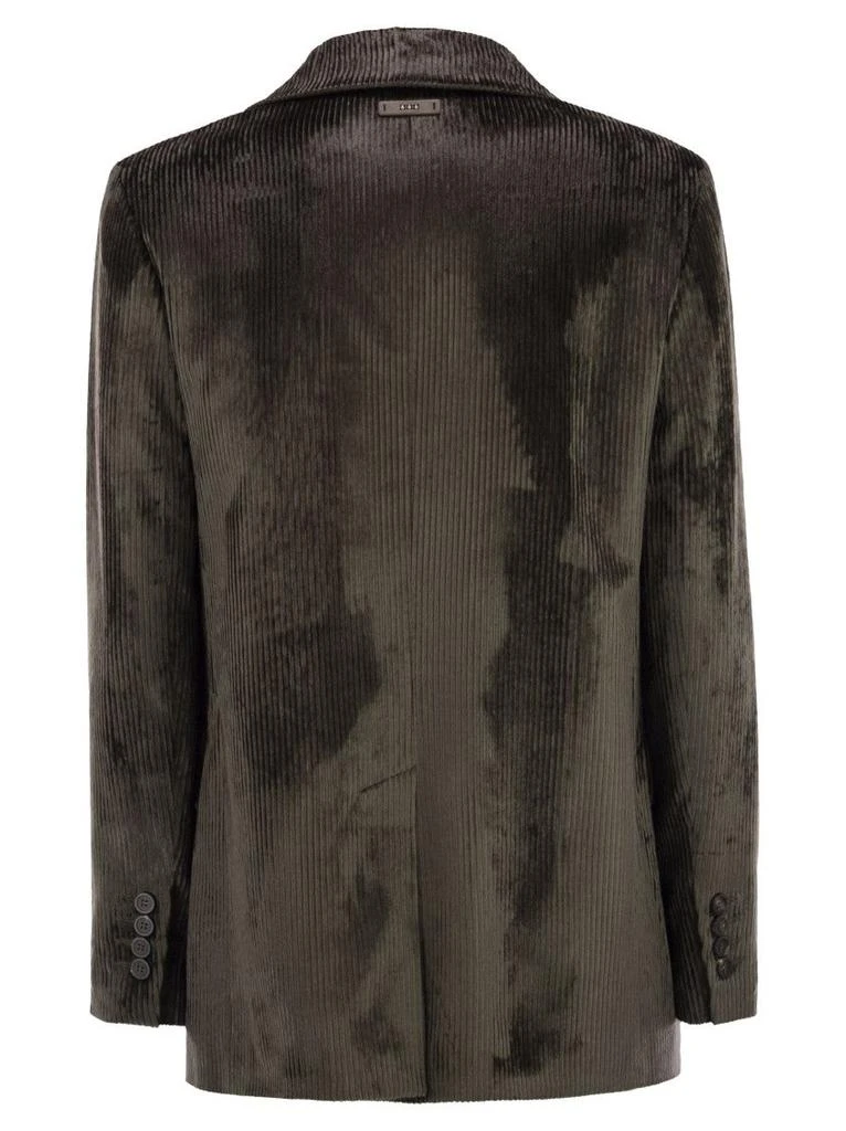 Peserico Velvet Blazer With Thousand Stripes 2