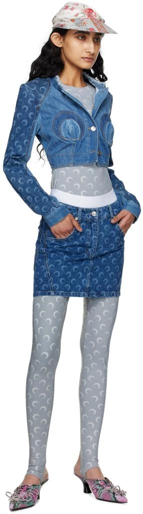 MARINE SERRE Silver All Over Moon Leggings 4