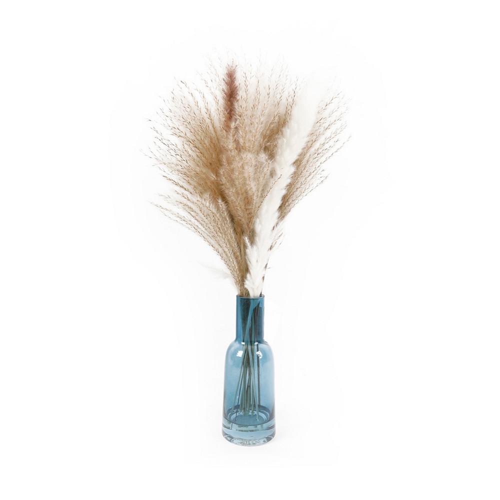 Flora Bunda 19.75" H Pampas Grass Mix in 7.65" H Glass with Fake Water