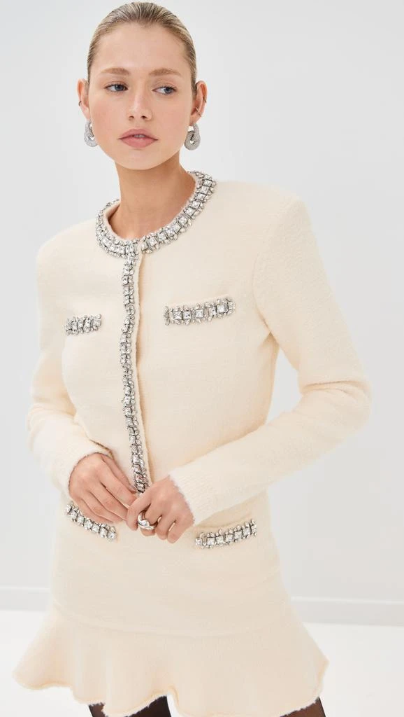 Self Portrait Cream Soft Knit Cardigan 1