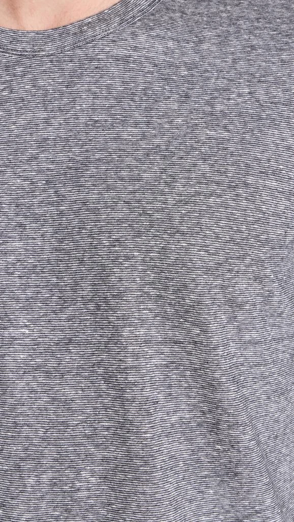 Officine Generale Long Sleeve Tee Mini Stripe Cotton Linen 5