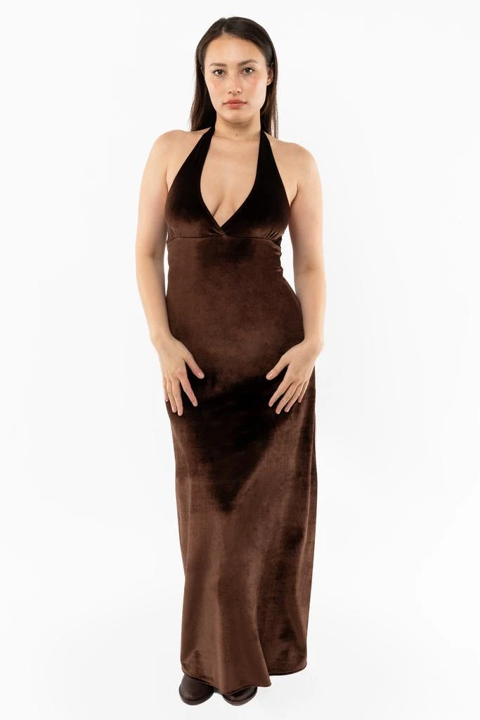 Los Angeles Apparel VVT8374 - Velvet Halter Maxi Dress 4