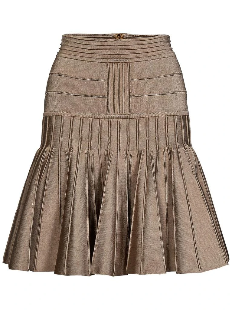 Balmain Balmain Pleated Knitted Skirt from Cettire