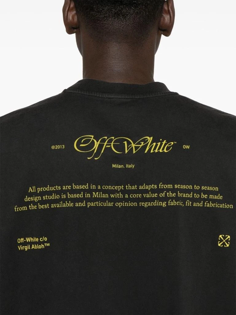 Off-White  BLACK COTTON T-SHIRT WITH LOGO PRINT 2