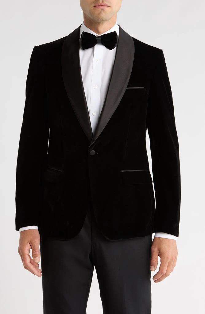 TOM BAINE Shawl Collar Velvet Dinner Jacket