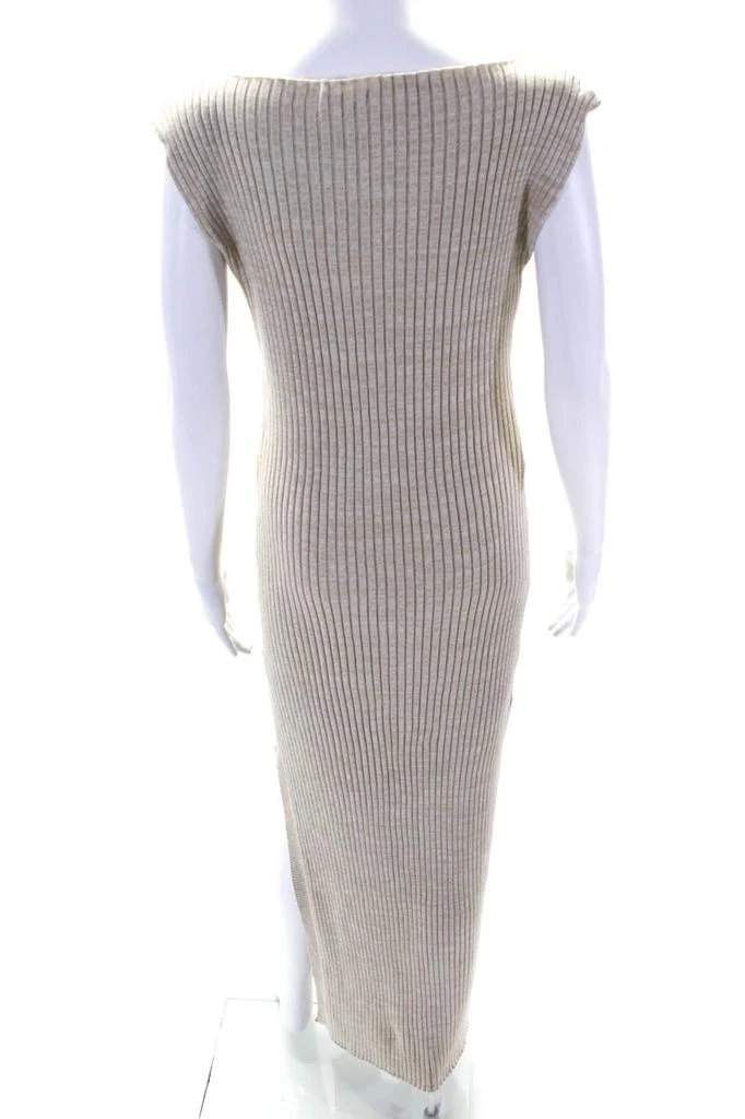 Anna Quan Anna Quan Womens Sleeveless Boat Neck Ribbed Knit Long Dress Brown 3