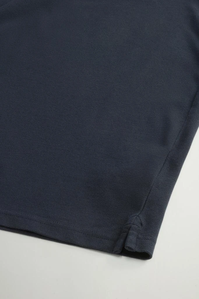Woolrich Monterey Polo Shirt in Stretch Cotton Piquet with Striped Edges - Men - Blue 7