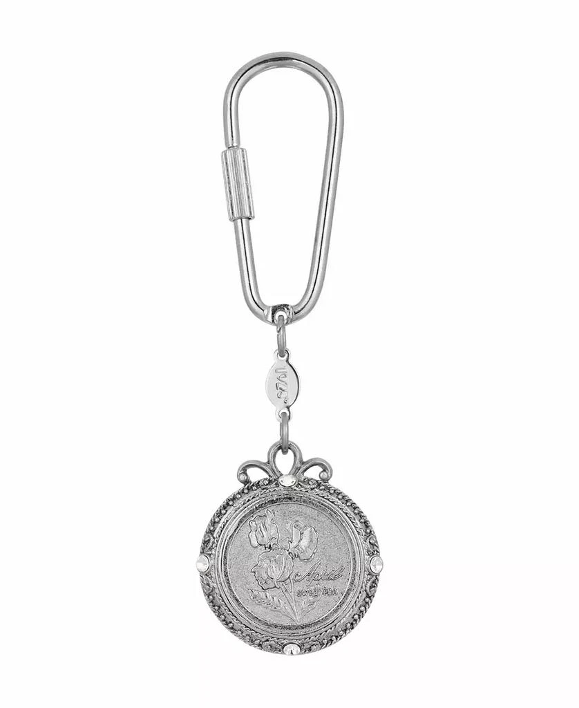 2028 Women
s April Flower of the Month Sweet Pea Key Fob