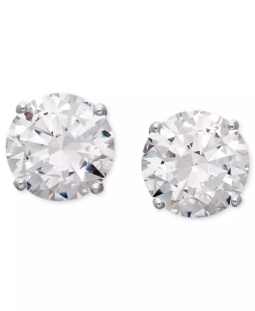 Arabella Cubic Zirconia Stud Earrings in 14k White Gold