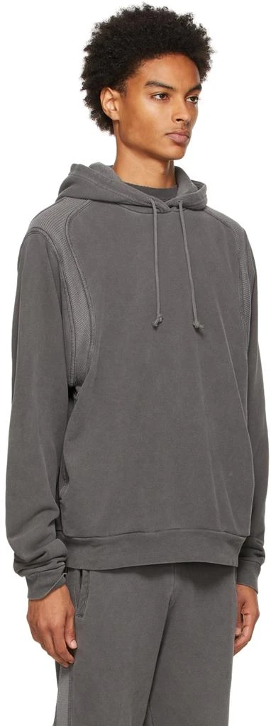 John Elliott Black Cross Thermal Hoodie 2