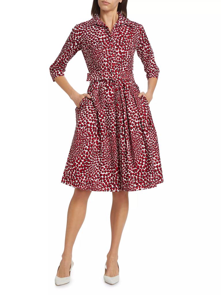 SAMANTHA SUNG Audrey Three-Quarter Sleeve Midi-Shirtdress
