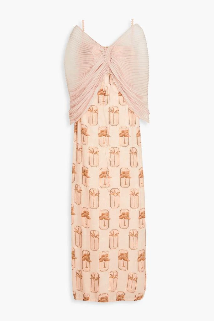 Agua by Agua Bendita Jacaranda Palma bead-embellished printed jacquard maxi dress 1