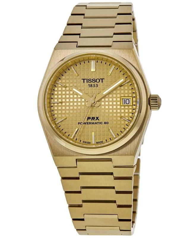 Tissot Tissot PRX Powermatic 80 Automatic Champagne Dial Gold PVD Steel Women's Watch T137.207.33.021.00 1