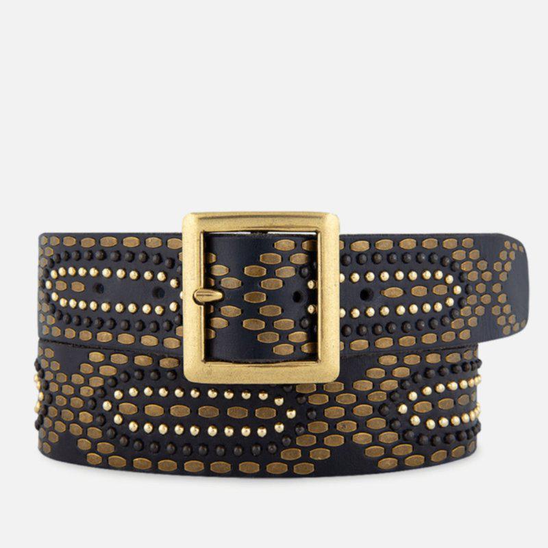 Amsterdam Heritage Daya | Studded Leather Belt With Square Buckle