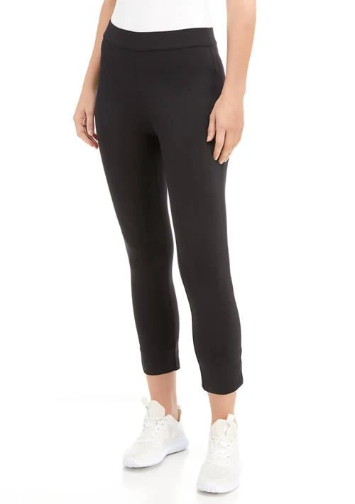 Anne Klein Klein Womens Deluxe Pull On Slim Crop Leggings 1