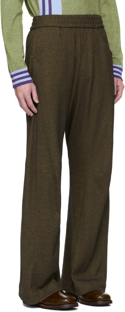 Omar Afridi Khaki Knee Darted Flare Sweatpants