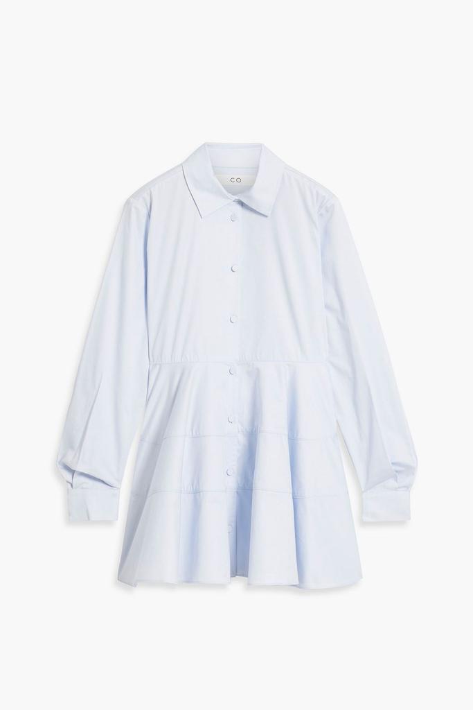 CO Tiered cotton-poplin peplum shirt