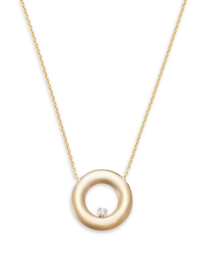 Alberto Amati 14K Yellow Gold Diamond Circle Pendant Necklace, 16"