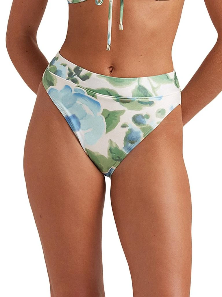 Peony Floral Mid High-Cut Bikini Bottom 3