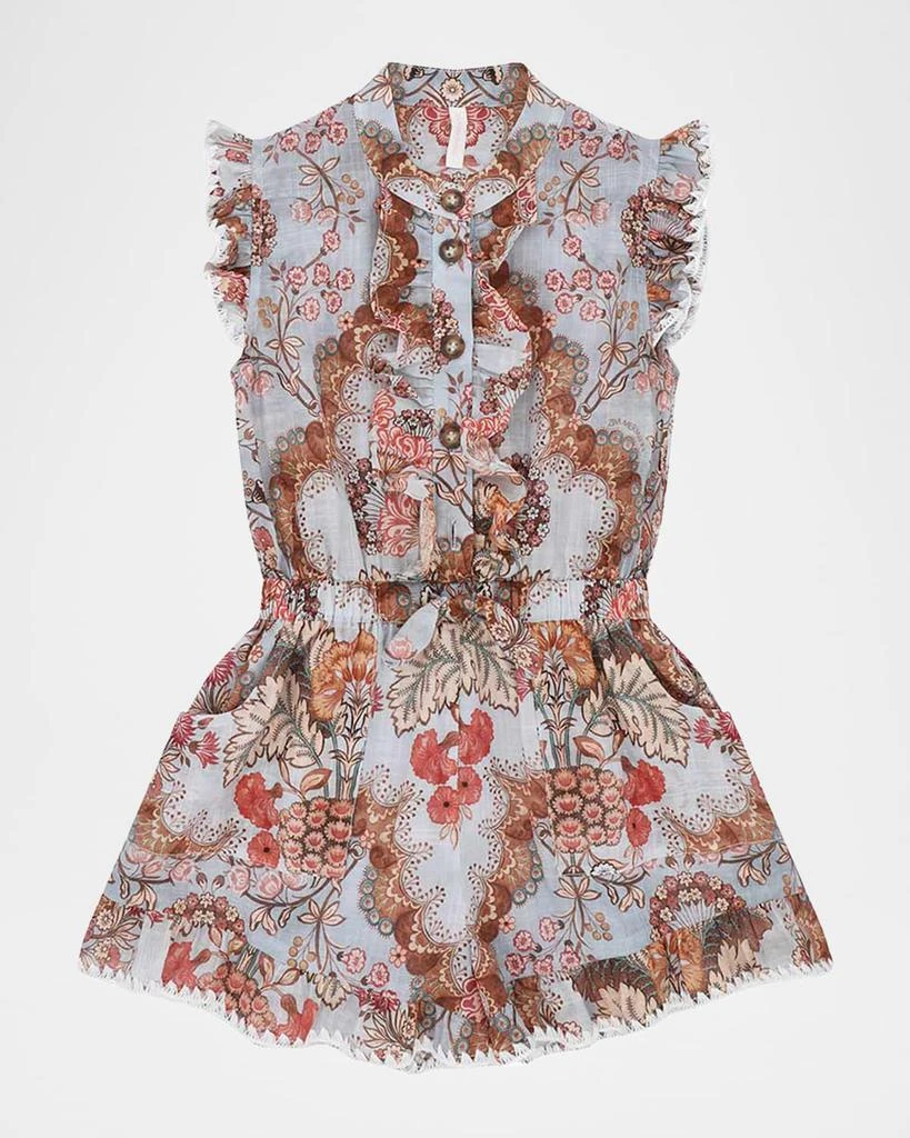 Zimmermann Girl
s Daylight Floral Frill Playsuit, Size 1-12