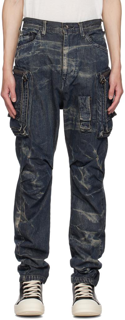 Julius Black Bleached Denim Cargo Pants - Clothing - Compare