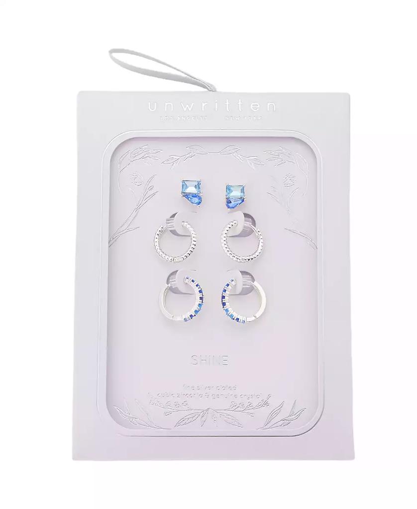 Unwritten Cubic Zirconia And Crystal Earring Trio Set