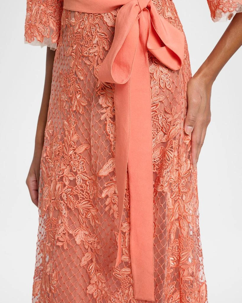 elie saab silk maxi dress Elie Saab Women's Chiffon Embroidered V-Neck Gown - Sahara Taupe