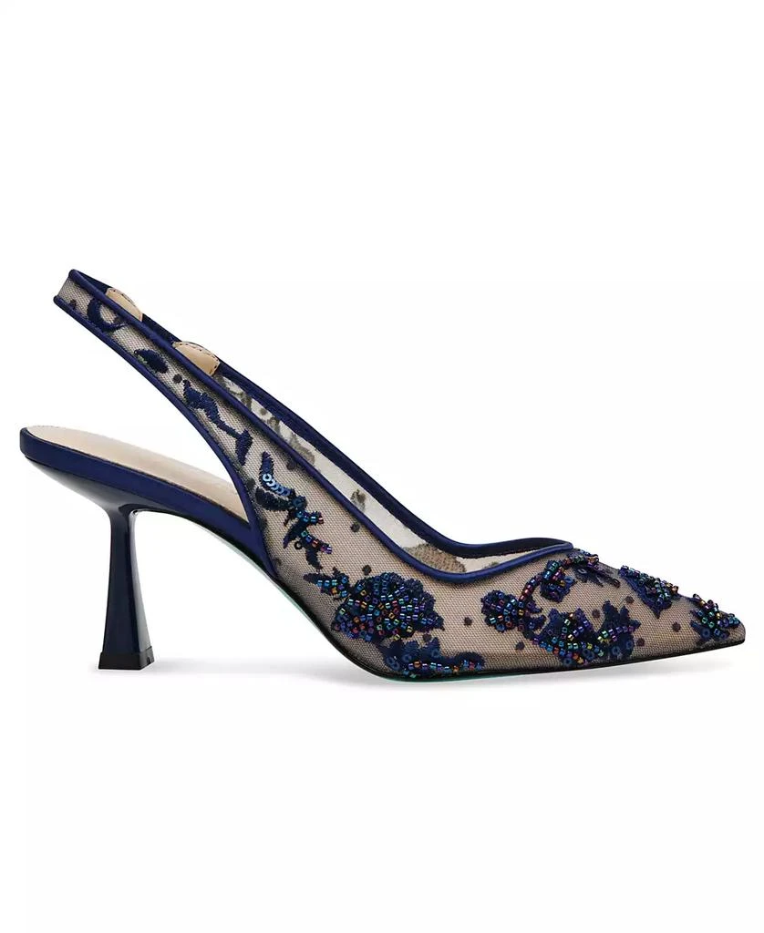 Betsey Johnson Women's Nikki Embroidered Slingback Evening Pumps 7