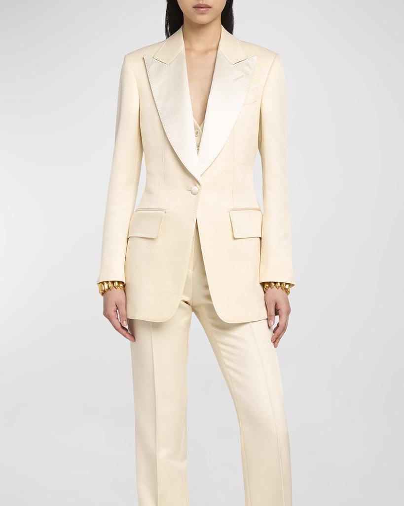 Tom Ford Lustrous Barathea Silk-Wool Single-Breasted Tuxedo Jacket