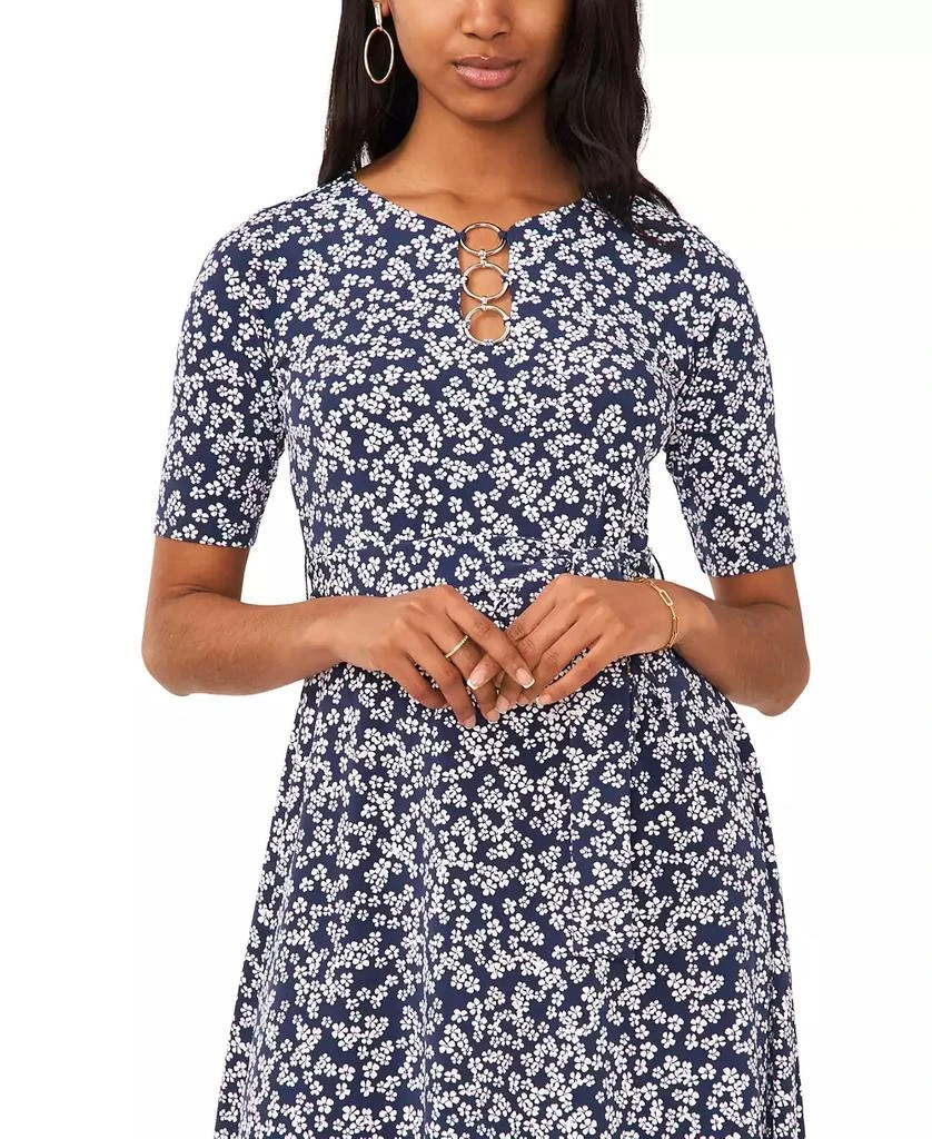MSK Petite Printed Ring Short-Sleeve Midi Dress 2