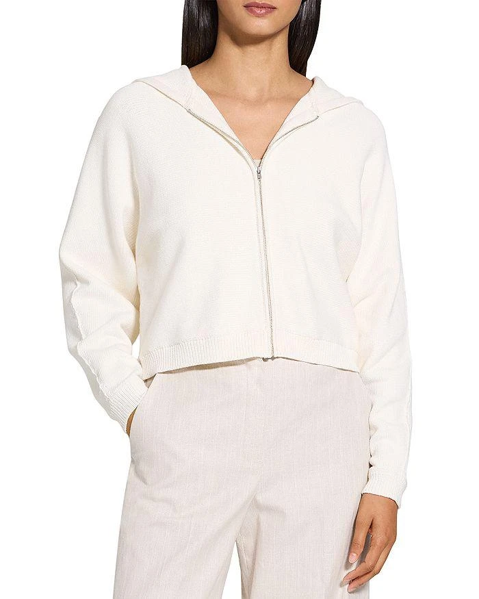 Theory Zip-Up Hoodie in Rounded Cotton Blend 1