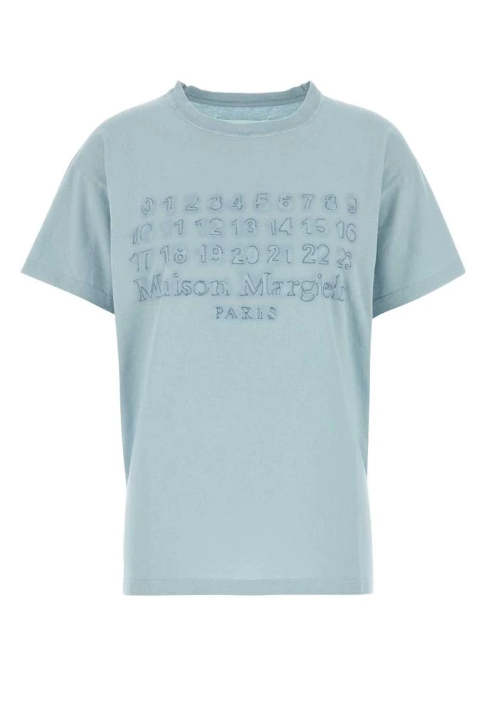 MAISON MARGIELA Light Blue Cotton T-shirt 1
