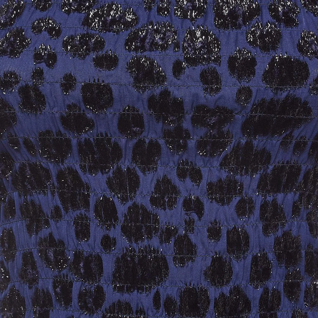 Maje Maje Blue Raziel Leopard Pattern Fil-Coupe Jacquard Dress M 3