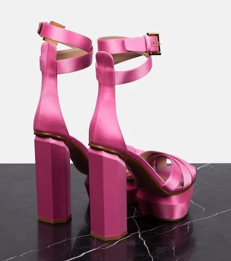 Balmain Ava satin platform sandals 3