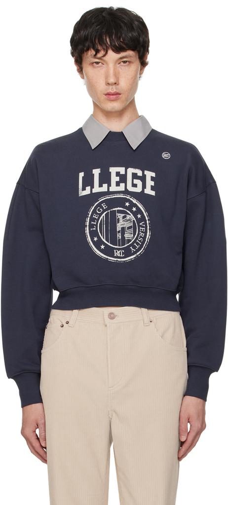 Recto Navy 'LLEGE' Logo Hoodie