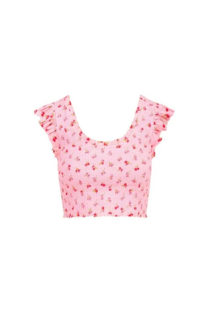 LOVESHACKFANCY Dovi Top In Cherry Pink 3